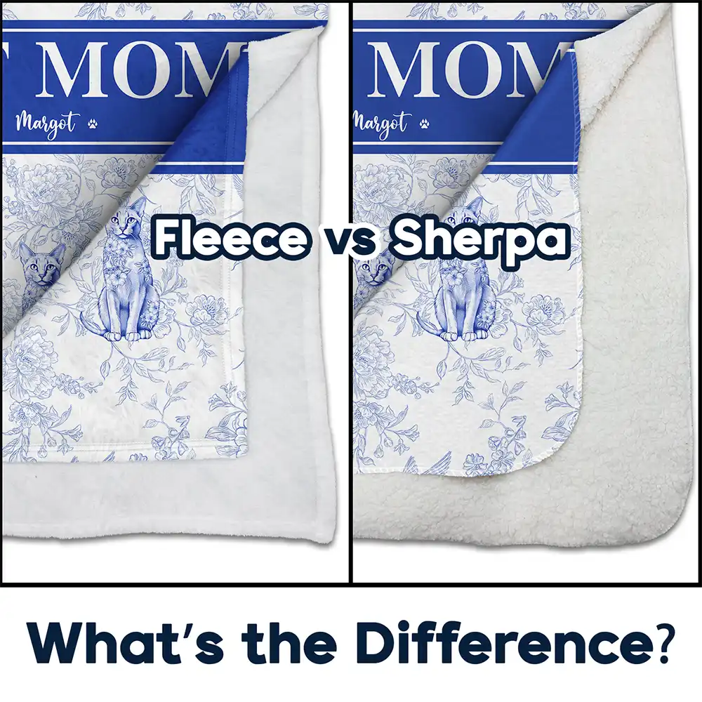 Cat Mom Cat Mum - Personalized Fleece Blanket, Sherpa Blanket
