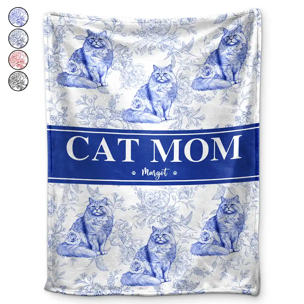 Cat Mom Cat Mum - Personalized Fleece Blanket, Sherpa Blanket