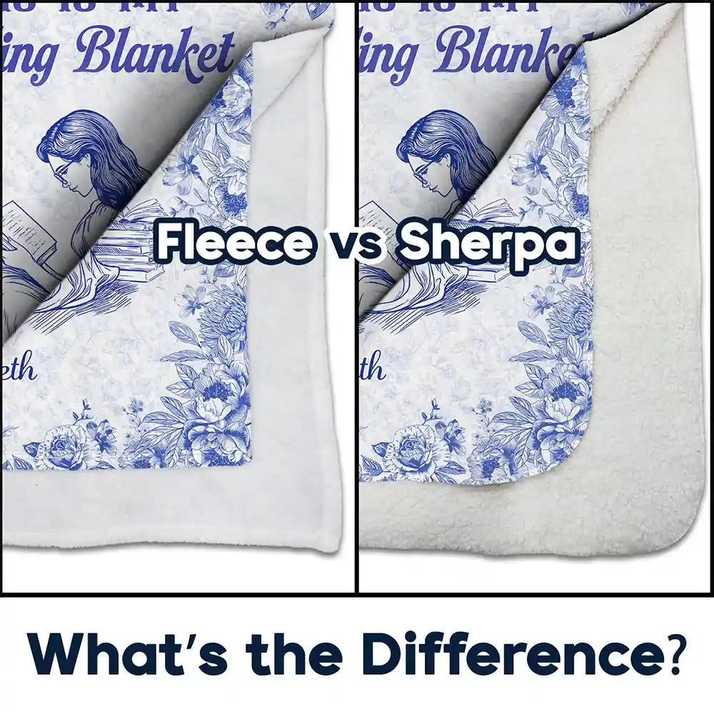 Reading, Gift For Women, Happy - Chinoiserie Toile This Is My Reading Blanket - Personalized Fleece Blanket, Sherpa Blanket