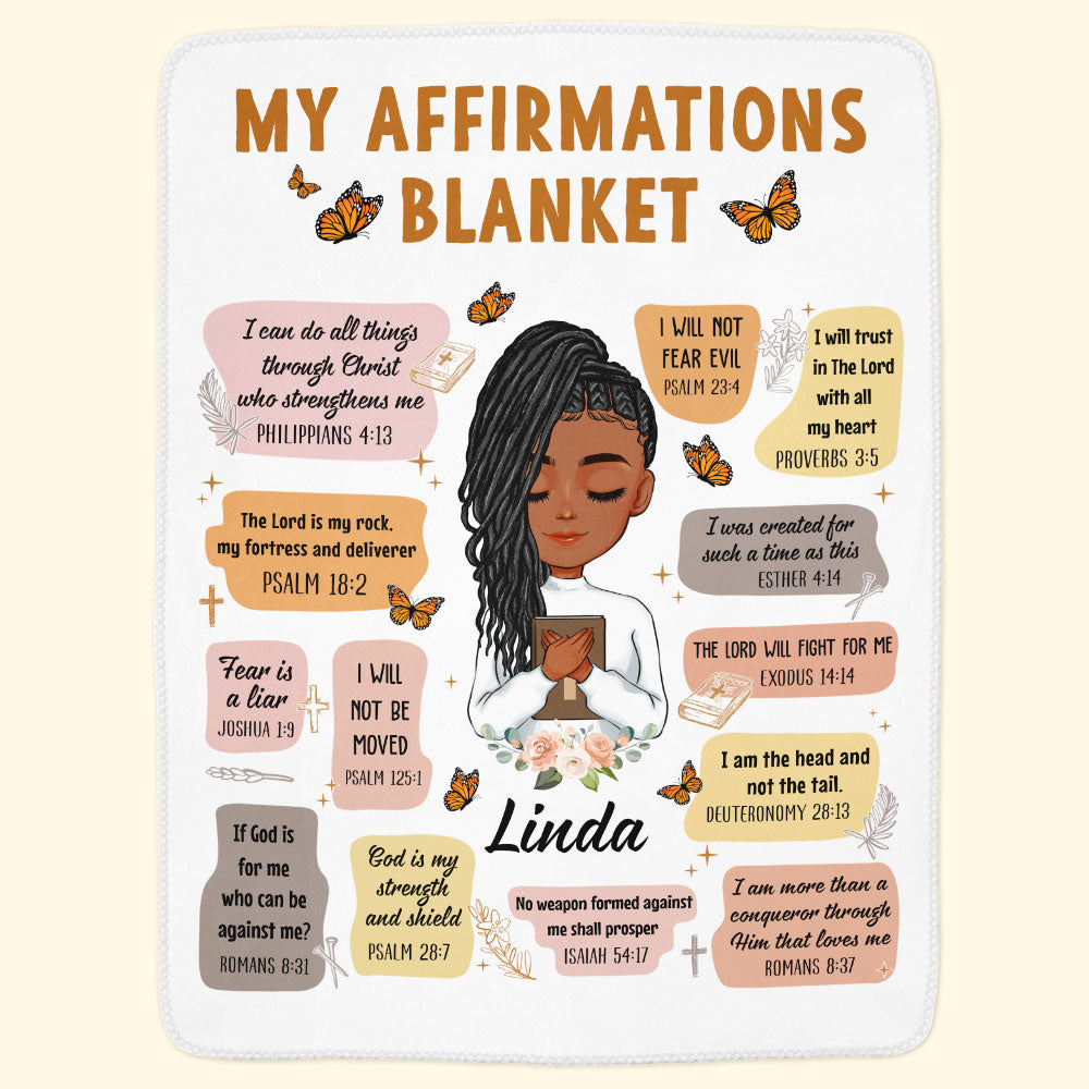 Personalized 'My Affirmations' Blanket | Faith-Inspired Gift for Her