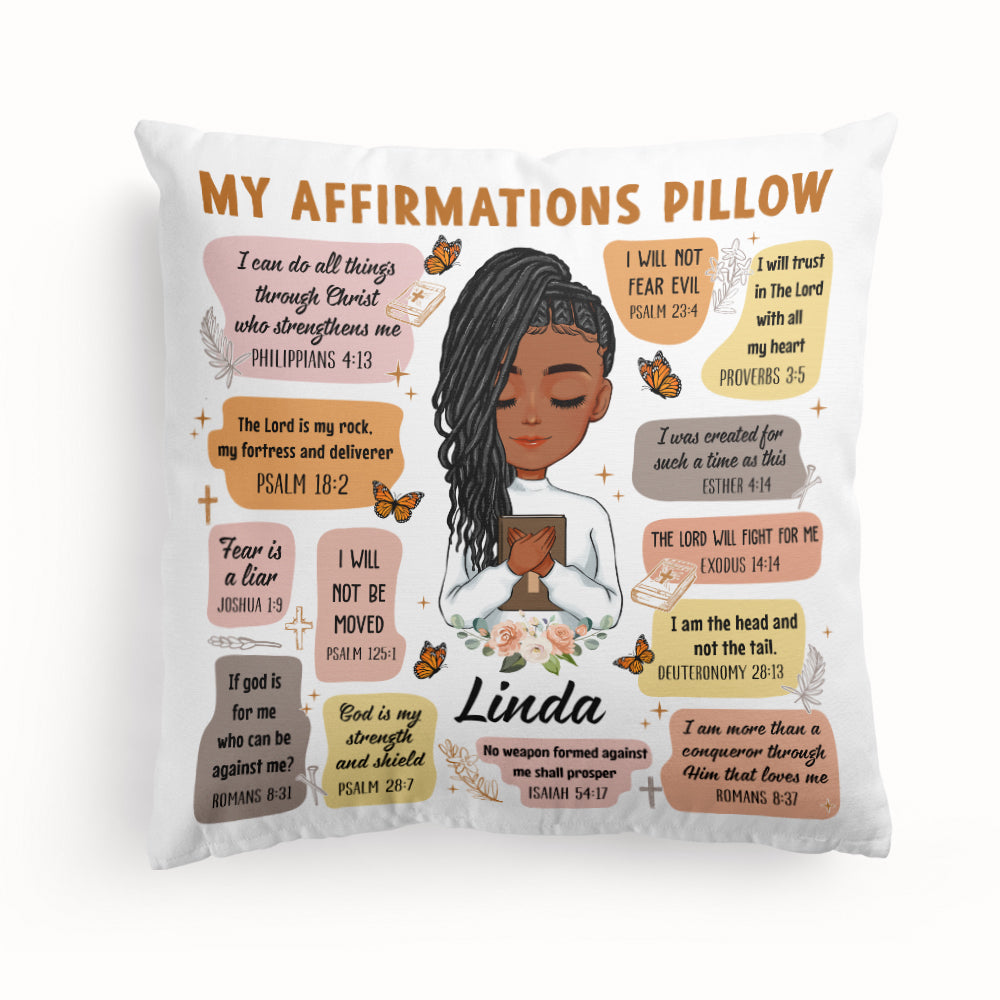 Personalized 'My Affirmations' Bible Verse Pillow - Inspiring Christian Gift