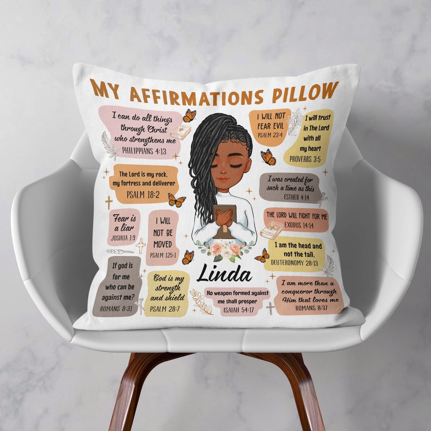 Personalized 'My Affirmations' Bible Verse Pillow - Inspiring Christian Gift