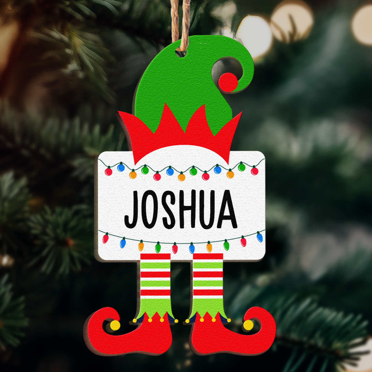 Personalized Christmas Elf Name Ornament - Whimsical Family Keepsake