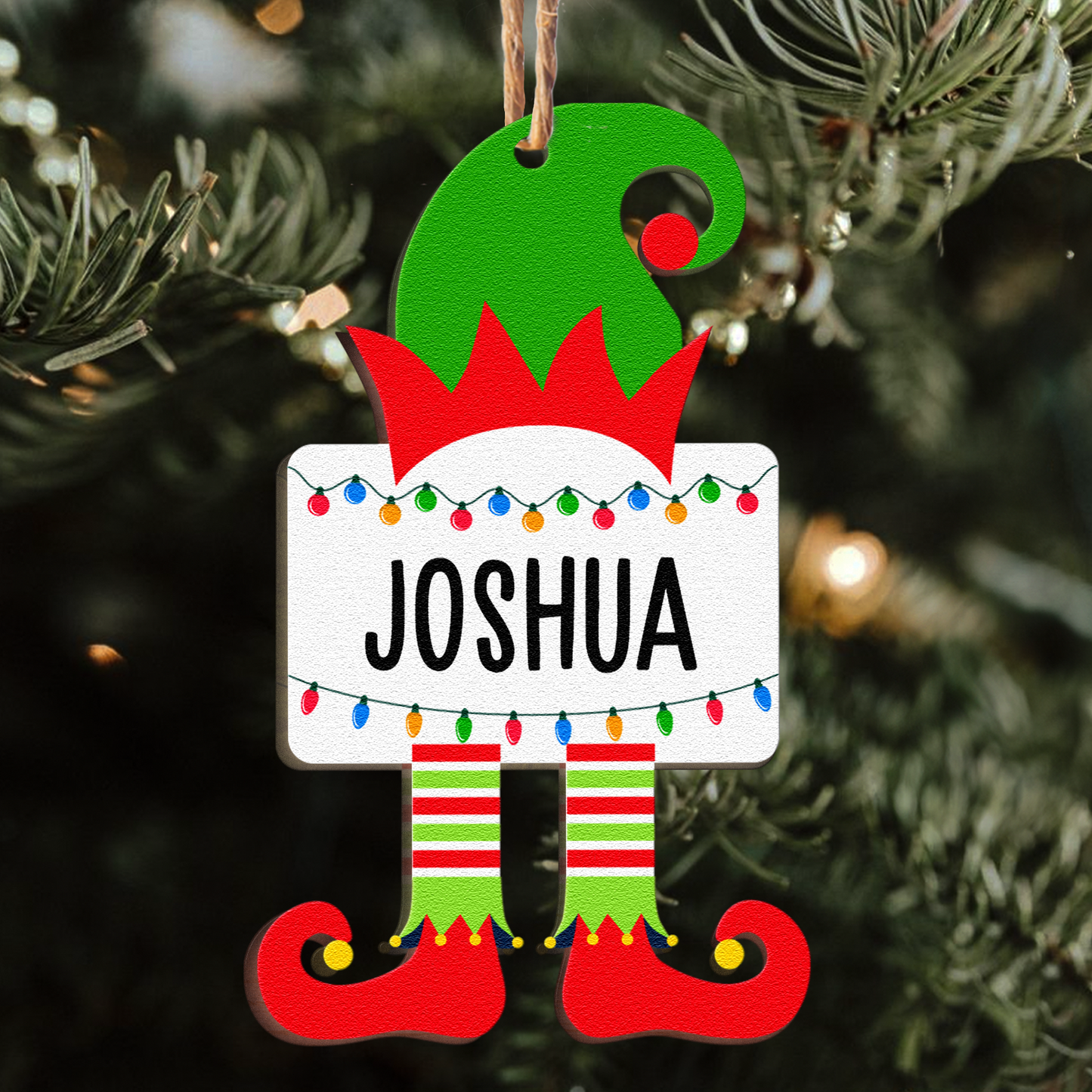 Personalized Christmas Elf Name Ornament - Whimsical Family Keepsake