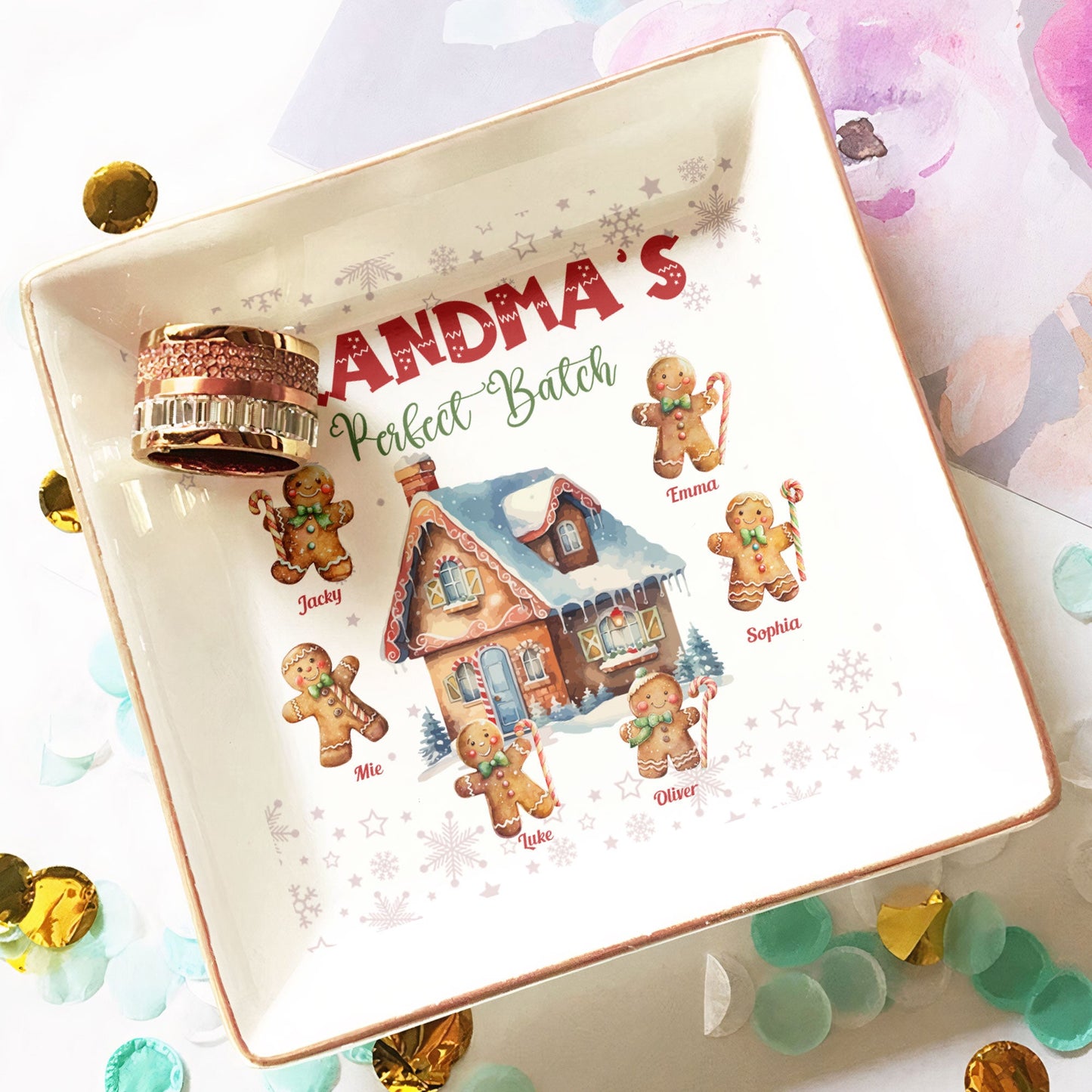 Personalized "Grandma's Perfect Batch" Jewelry Dish with Names