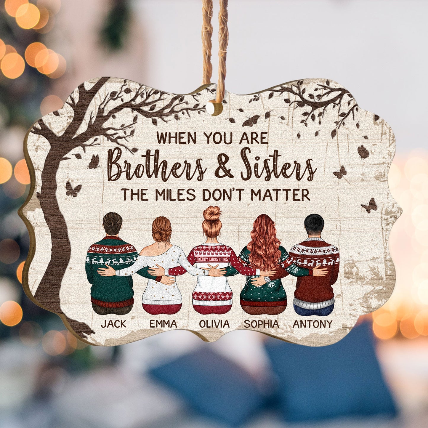 Personalized Sibling Ornament: 'Miles Don't Matter' Christmas Keepsake