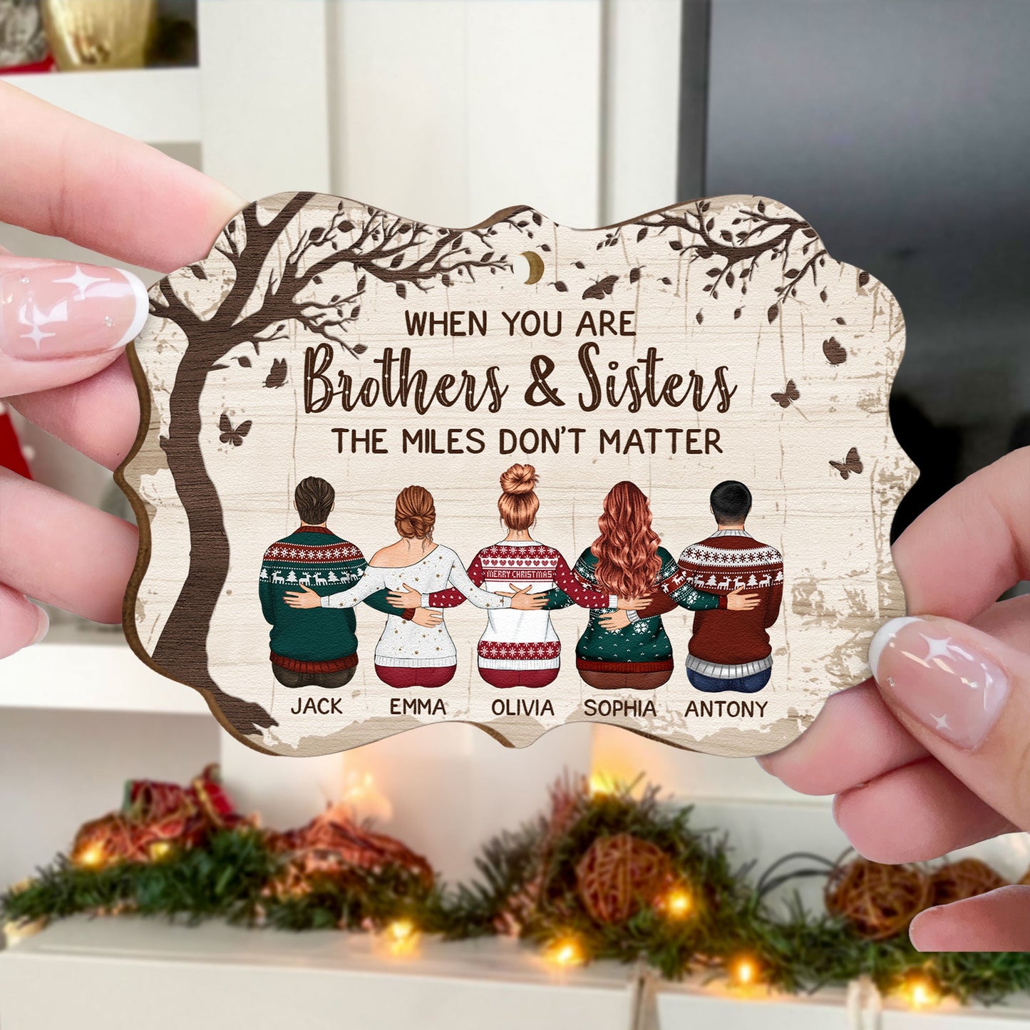 Personalized Sibling Ornament: 'Miles Don't Matter' Christmas Keepsake