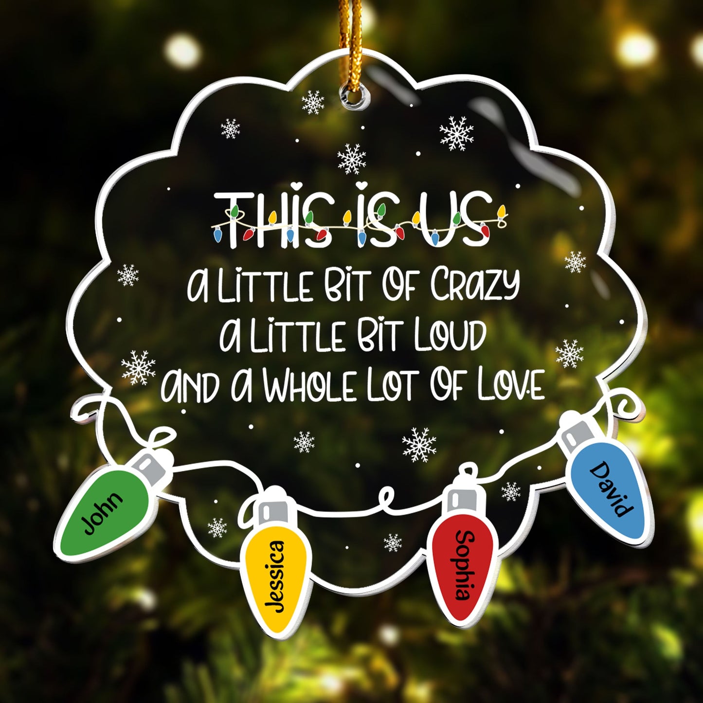 Heartfelt Personalized Family Ornament - 'This Is Us' Christmas Light Names