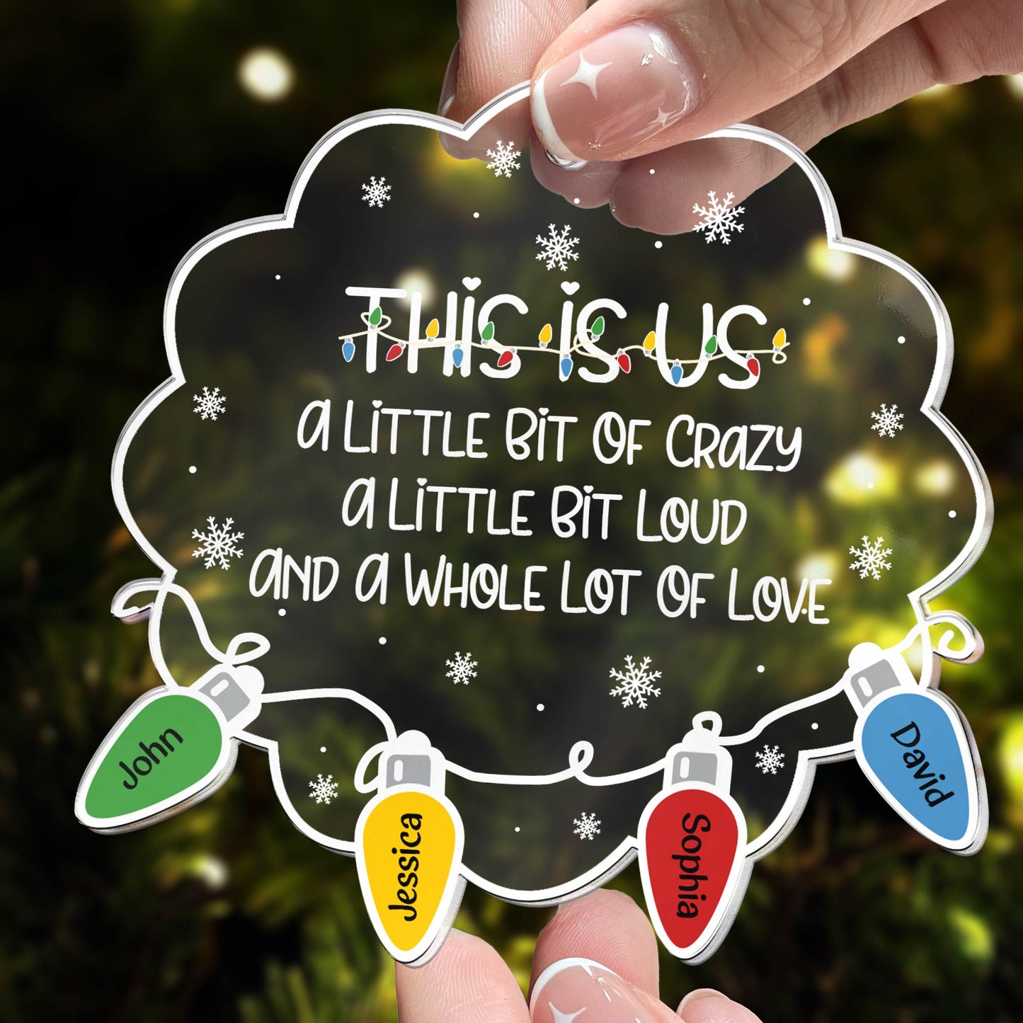 Heartfelt Personalized Family Ornament - 'This Is Us' Christmas Light Names