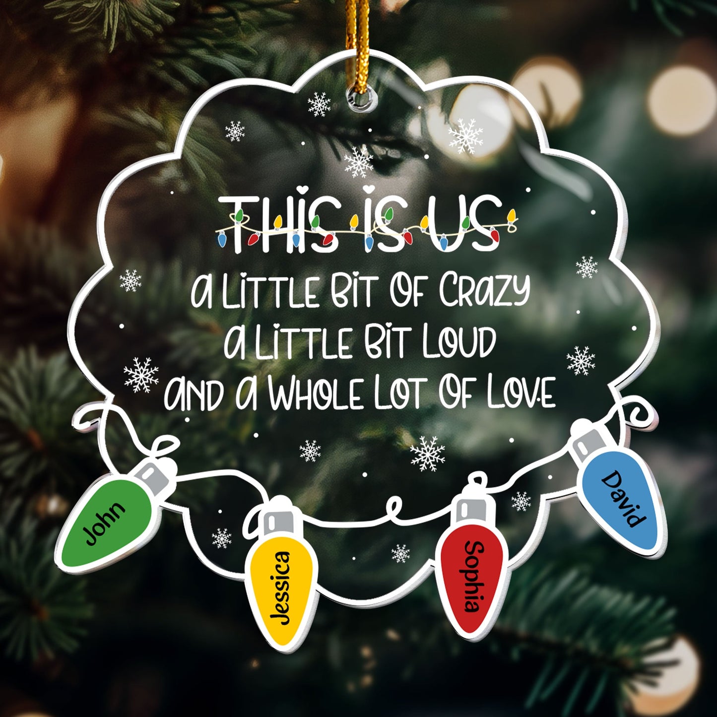 Heartfelt Personalized Family Ornament - 'This Is Us' Christmas Light Names