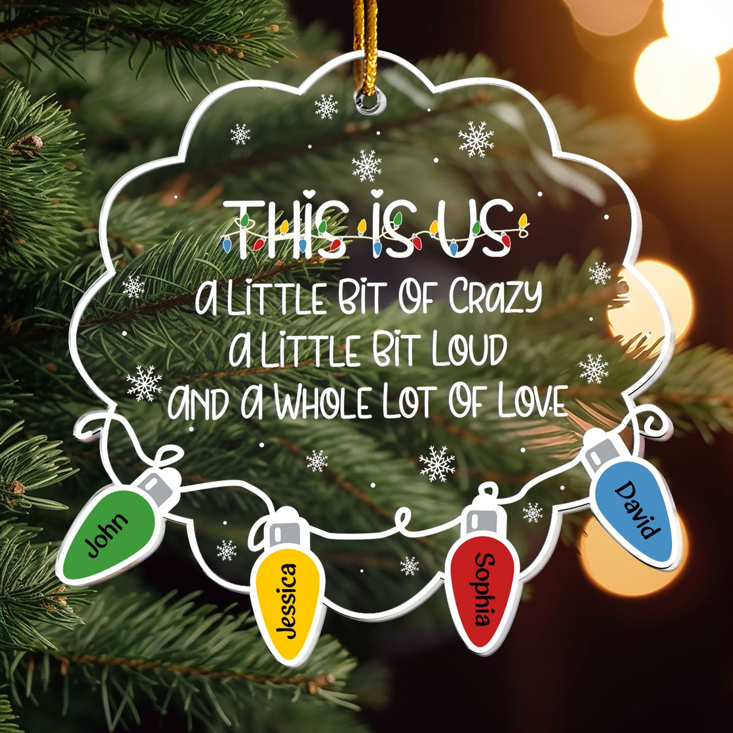 Heartfelt Personalized Family Ornament - 'This Is Us' Christmas Light Names