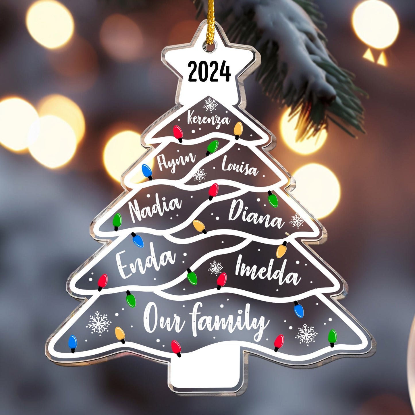 Personalized Our Family 2024 Christmas Ornament - Custom Tree Keepsake