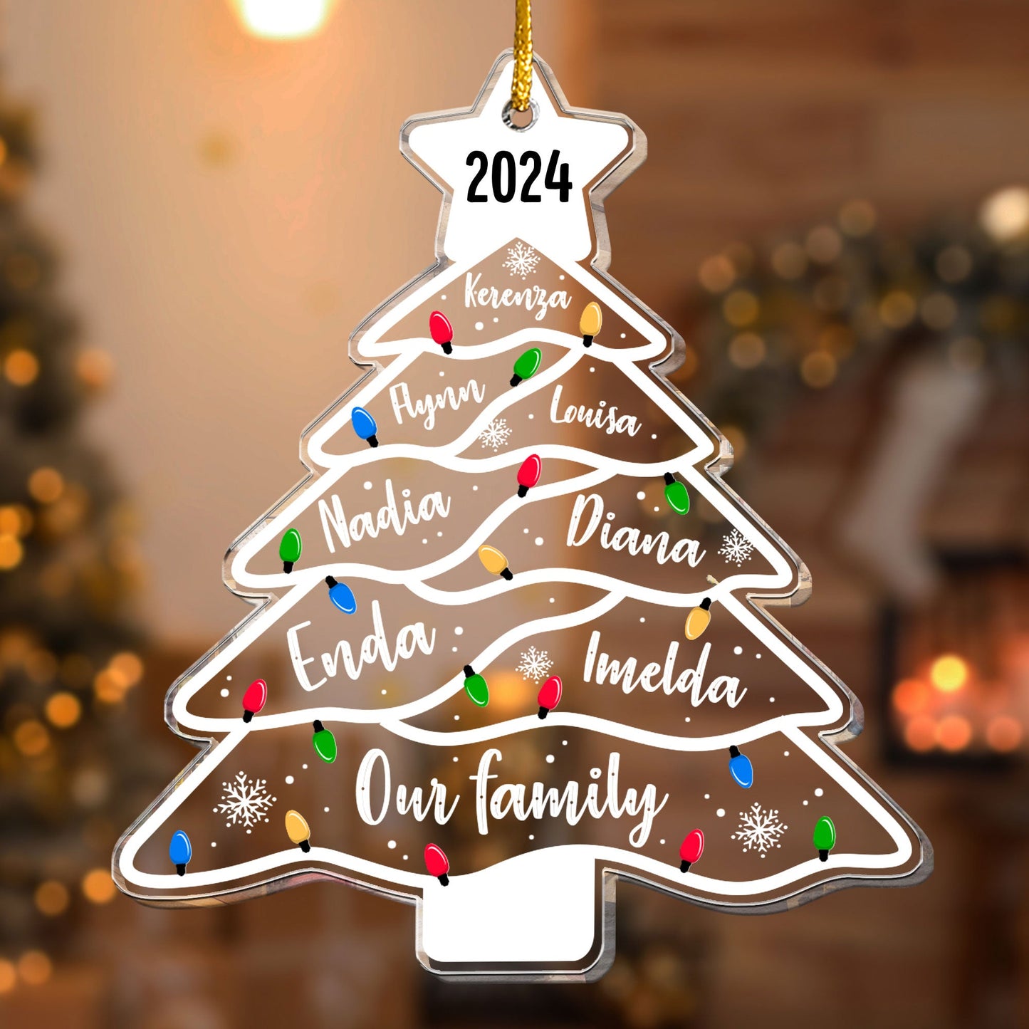 Personalized Our Family 2024 Christmas Ornament - Custom Tree Keepsake