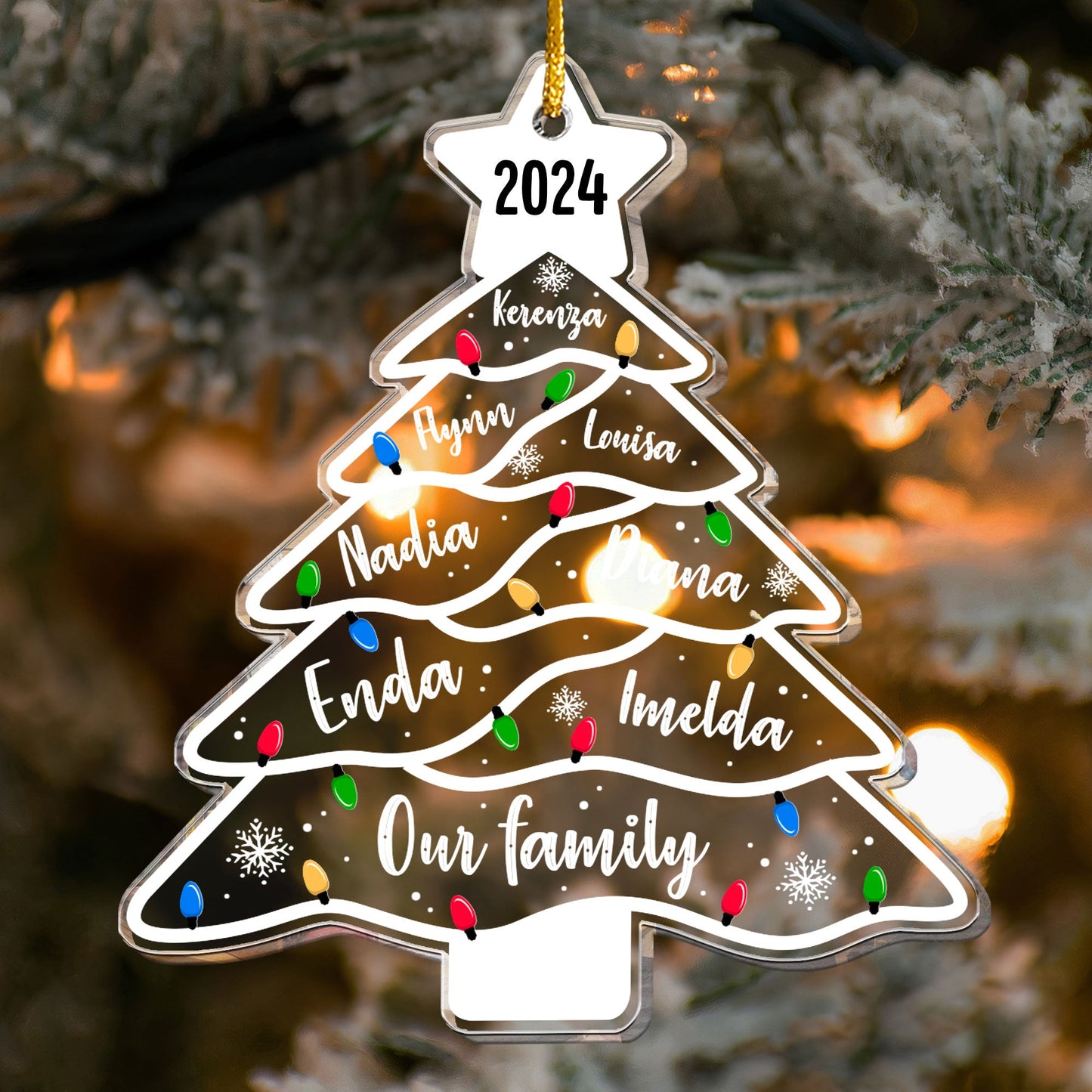 Personalized Our Family 2024 Christmas Ornament - Custom Tree Keepsake