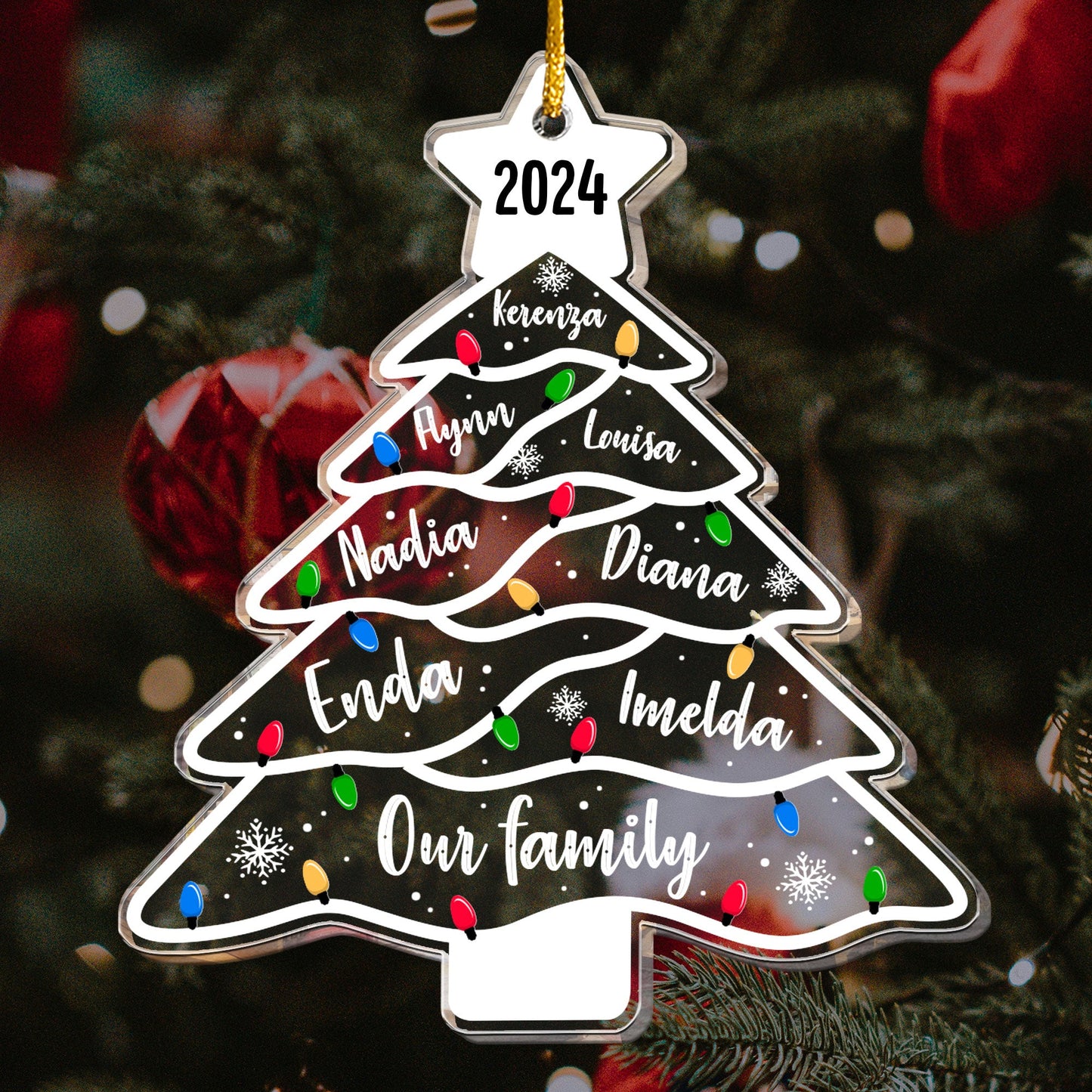 Personalized Our Family 2024 Christmas Ornament - Custom Tree Keepsake