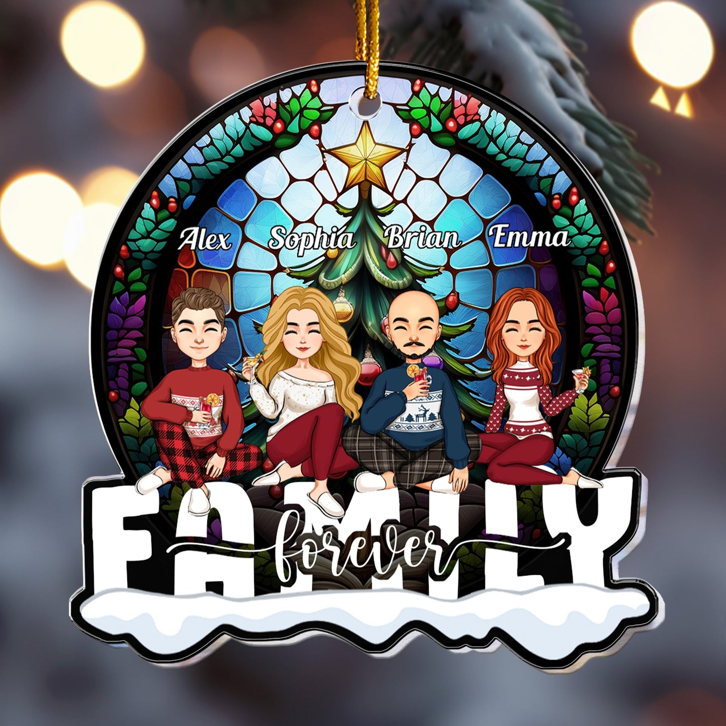 Personalized Siblings Christmas Ornament - 'SIBLINGS forever' Keepsake