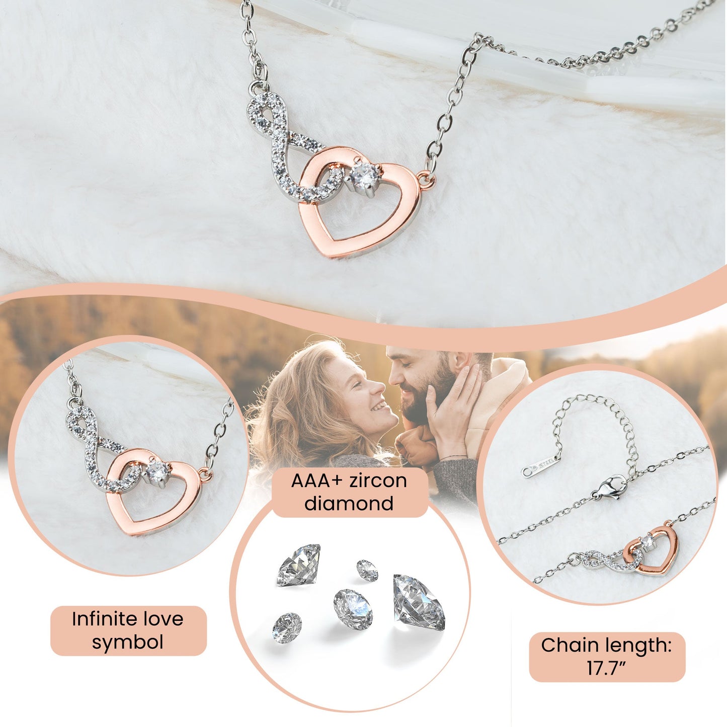 Heartfelt Personalized Graduation Infinity Heart Necklace Gift for Friend