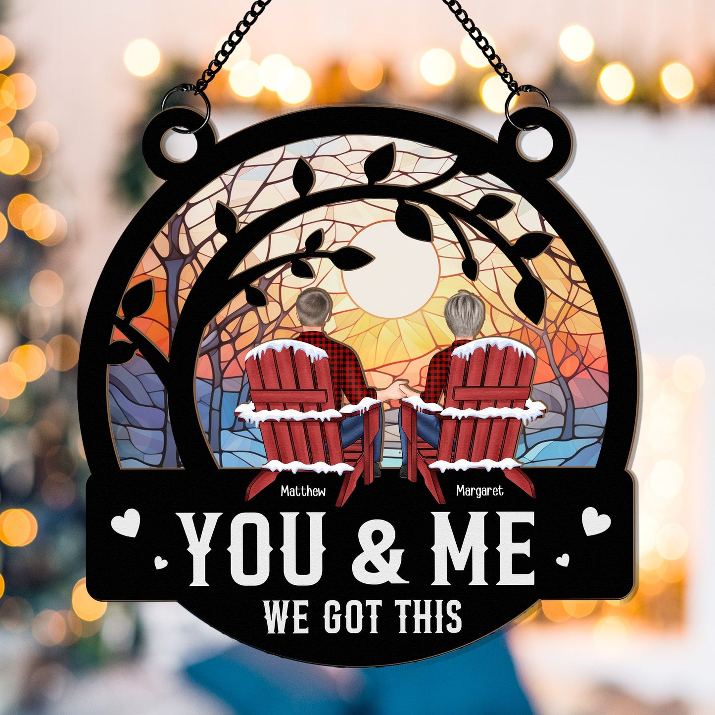 Personalized 'You & Me We Got This' Suncatcher Gift for Couples