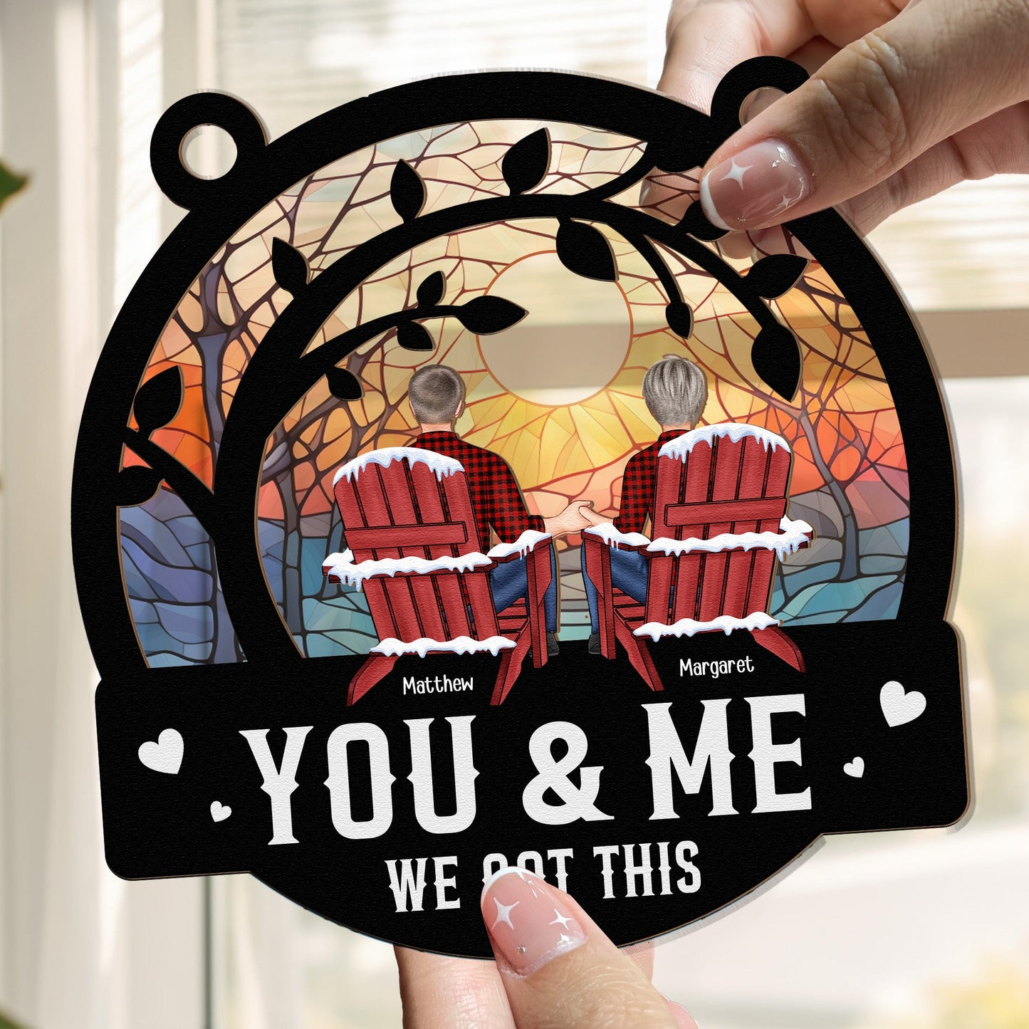 Personalized 'You & Me We Got This' Suncatcher Gift for Couples