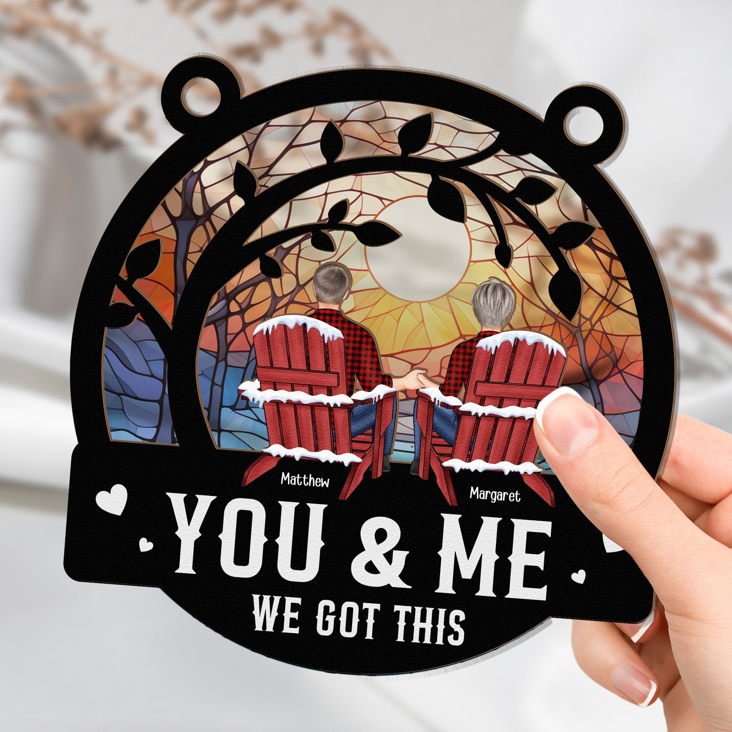 Personalized 'You & Me We Got This' Suncatcher Gift for Couples