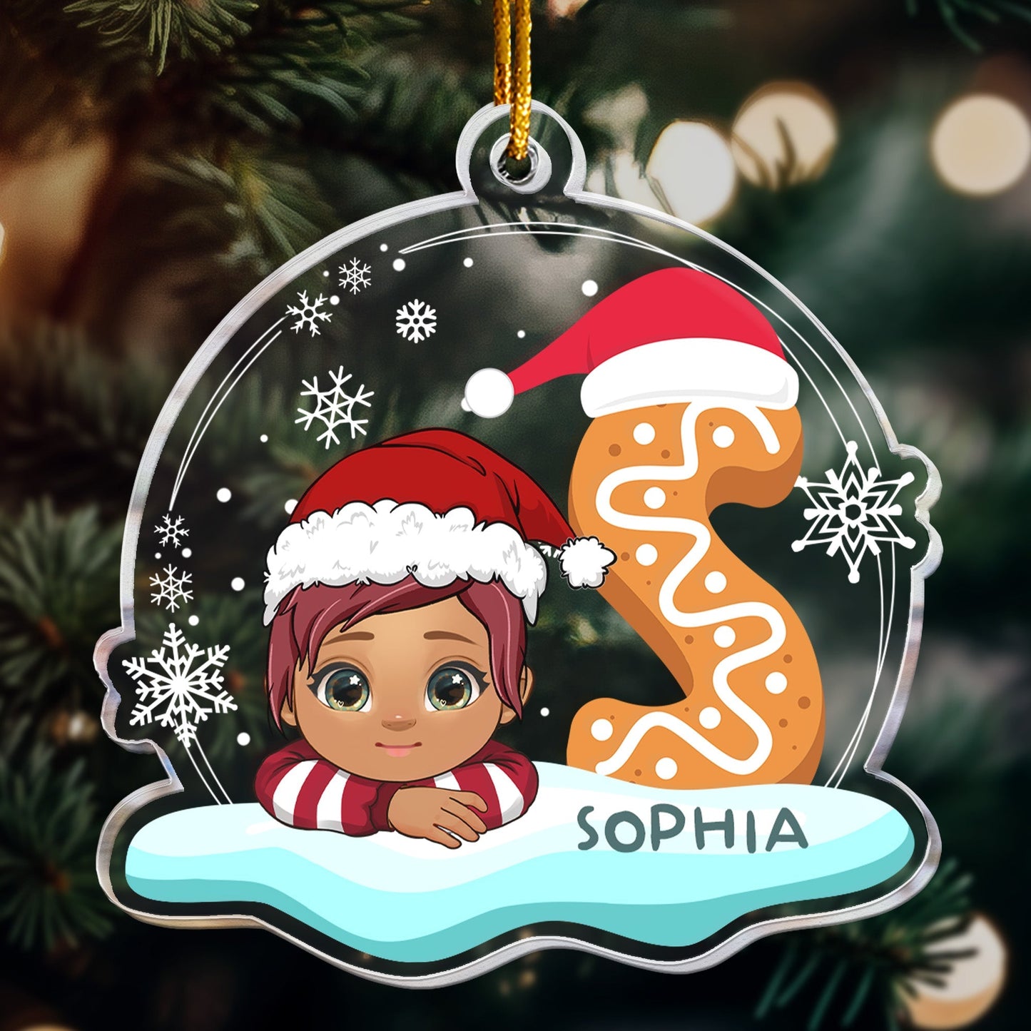 Heartfelt Personalized Initial & Name Christmas Ornament for Kids