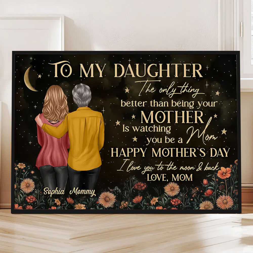 Personalized Canvas for Daughter from Mom: 'Watching You Be a Mom' Gift