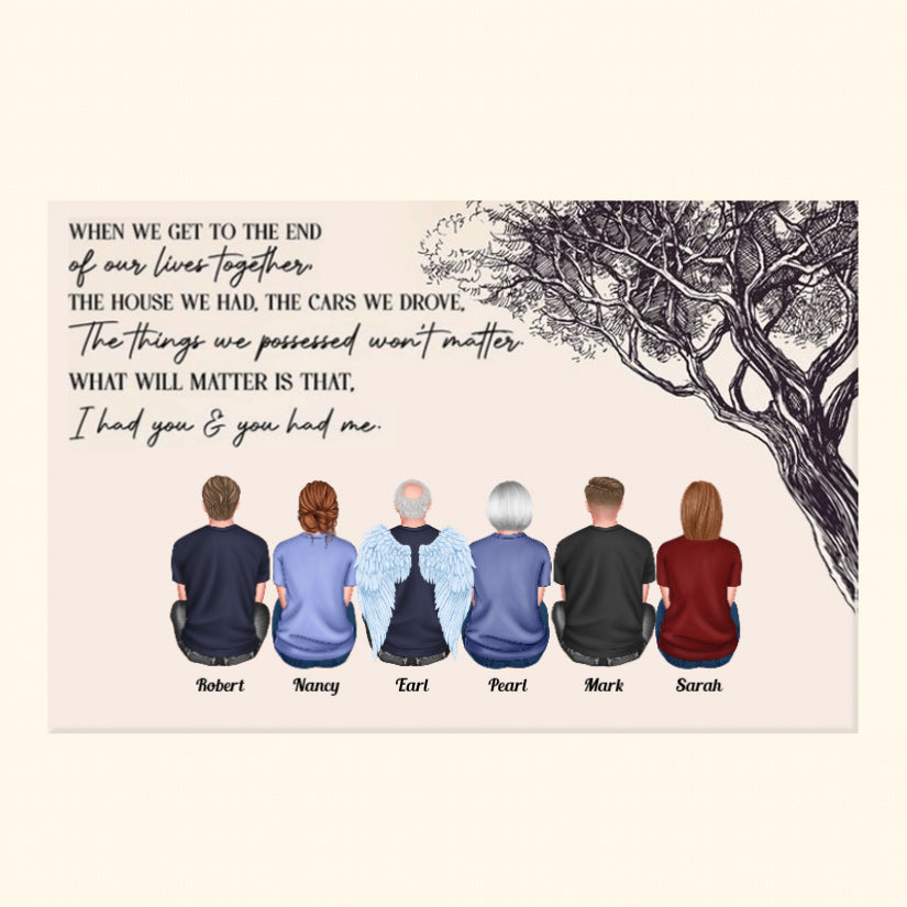 Heartfelt Personalized Family Canvas: 'I Had You & You Had Me' Wall Art