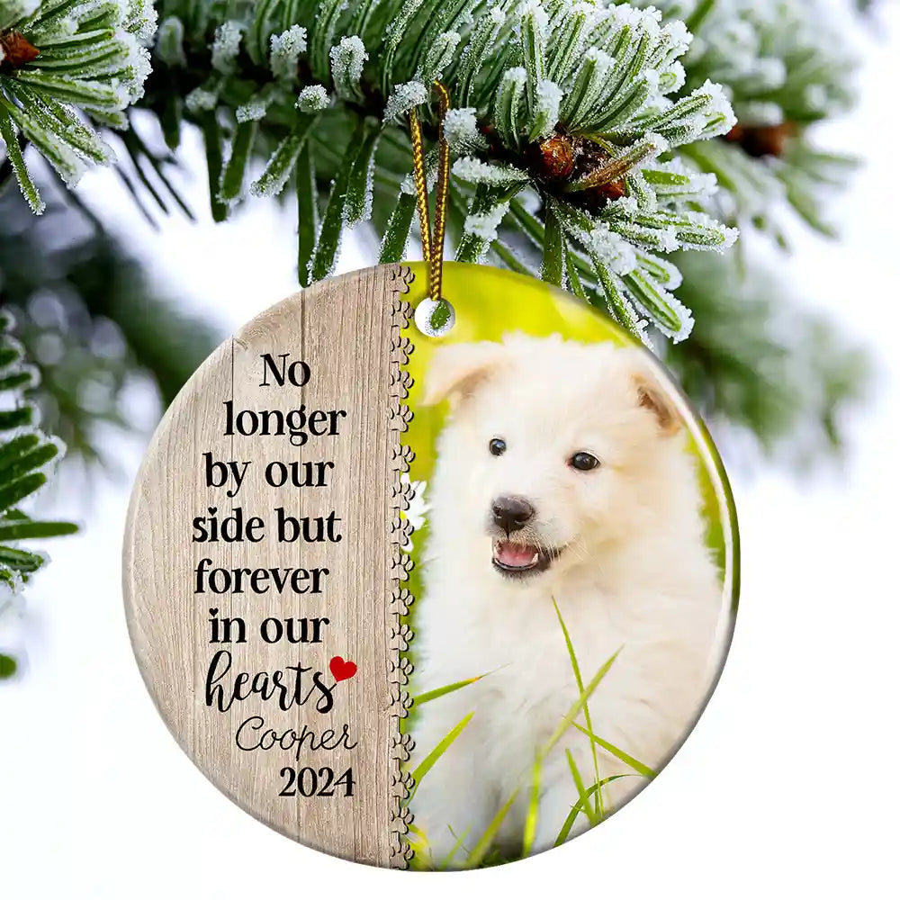 Personalized Pet Memorial For Loved One Ornament - 'Forever In Our Hearts' Dog Cat Gift