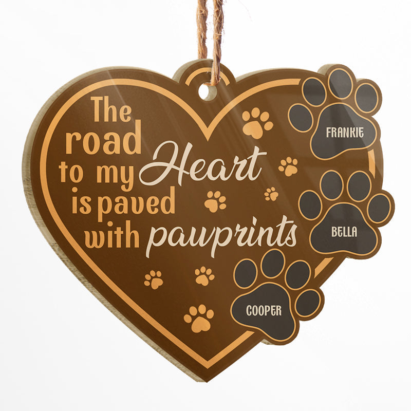 Personalized Dog Memorial For Loved One Ornament - "My Heart Is Paved With Pawprints" Custom Keepsake