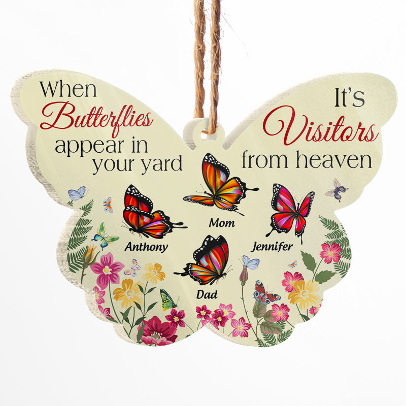 Heartfelt Custom 'Visitors from Heaven' Butterfly Memorial For Loved One Ornament