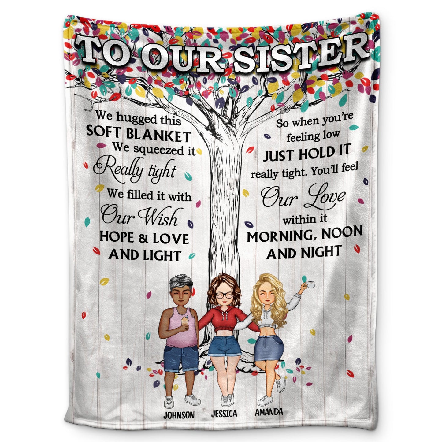 Personalized 'Hug This Soft Blanket' Sister Gift - Custom Fleece & Sherpa