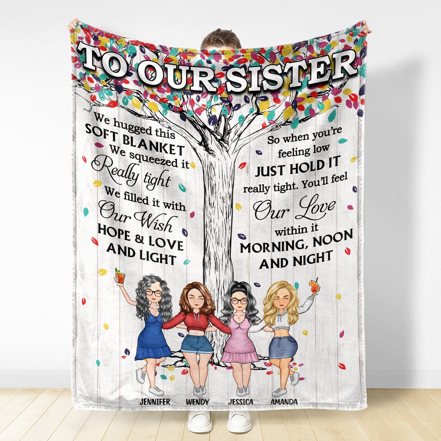 Personalized 'Hug This Soft Blanket' Sister Gift - Custom Fleece & Sherpa