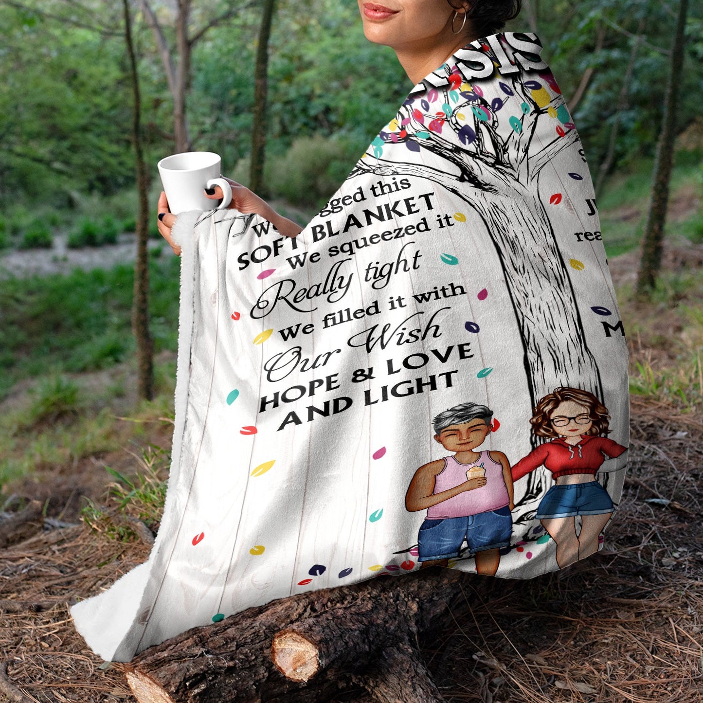 Personalized 'Hug This Soft Blanket' Sister Gift - Custom Fleece & Sherpa