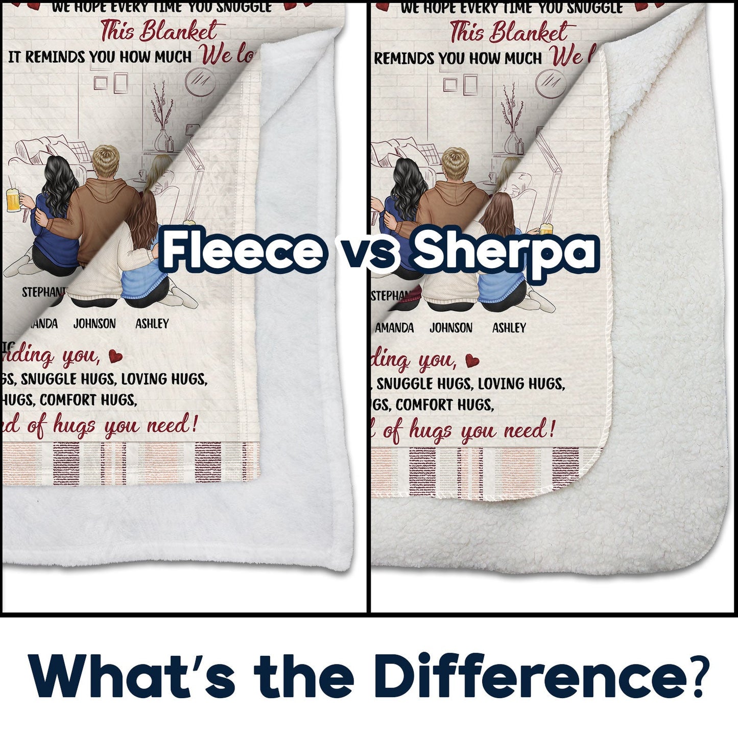 Personalized 'Sending Hugs' Blanket - Custom Gift for Siblings & Friends