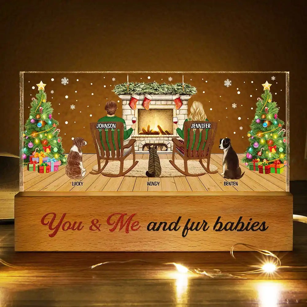 Personalized 'You & Me & Fur Babies' LED Light - Cozy Christmas Gift