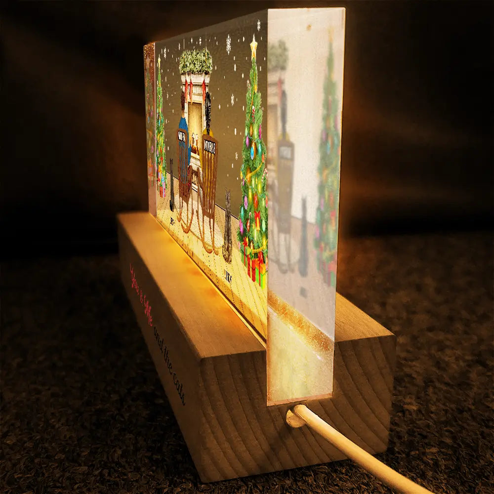 Personalized 'You & Me & Fur Babies' LED Light - Cozy Christmas Gift