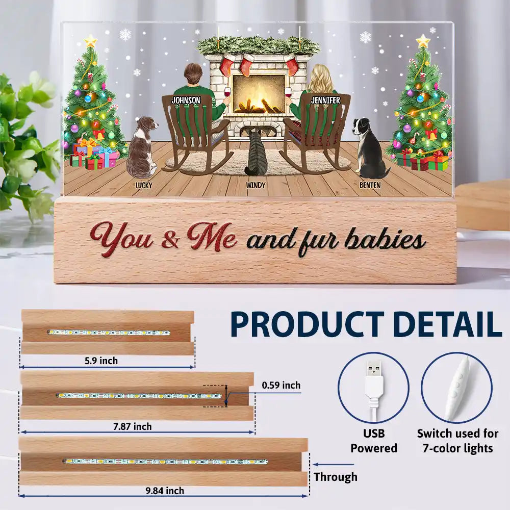 Personalized 'You & Me & Fur Babies' LED Light - Cozy Christmas Gift