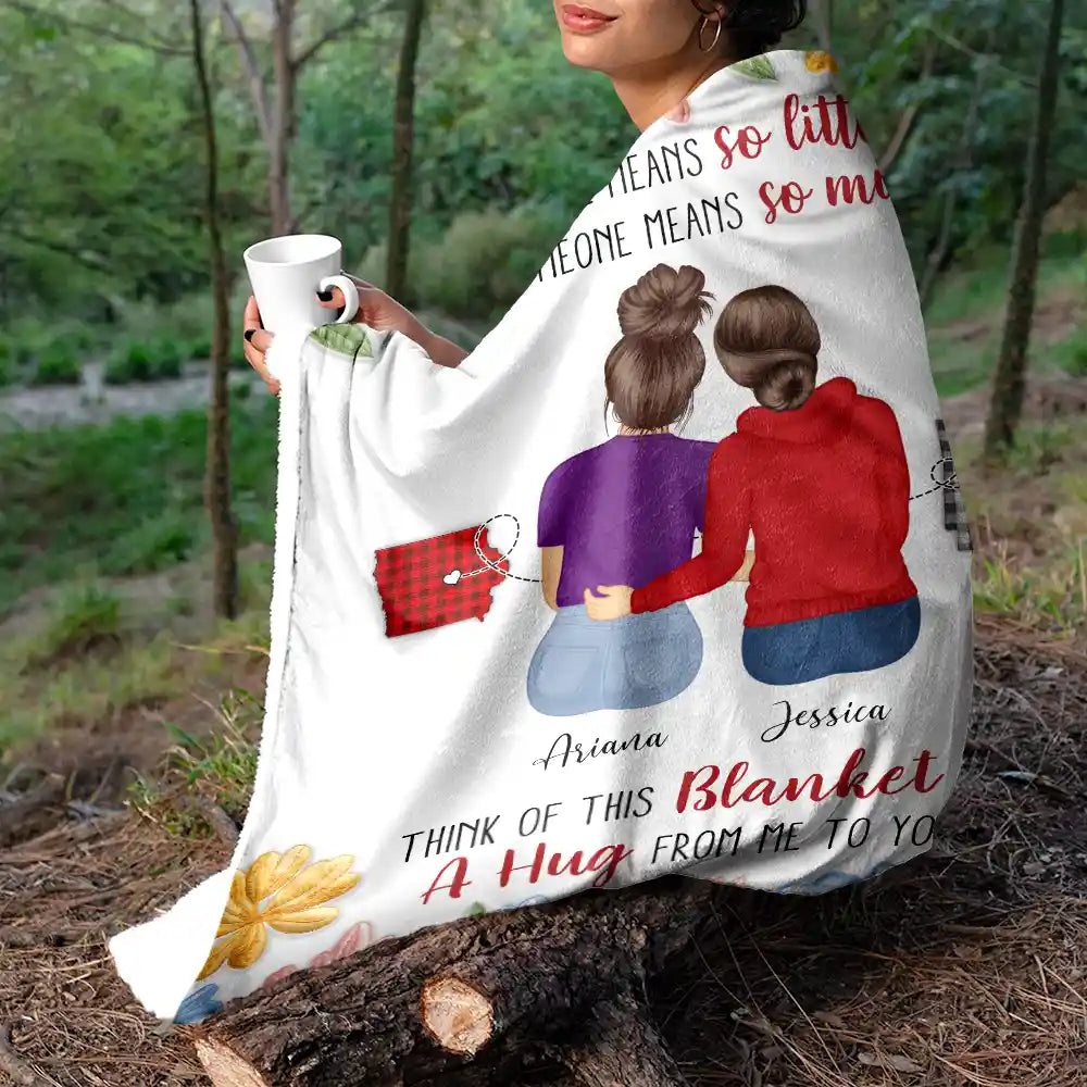 Gift For Bestie, Sisters - Distance Means So Little - Personalized Fleece Blanket, Sherpa Blanket