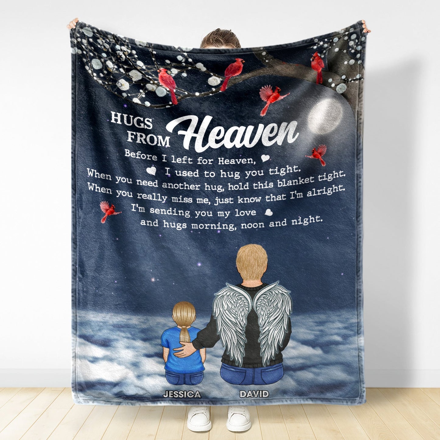 Hugs From Heaven - Personalized Memorial Blanket