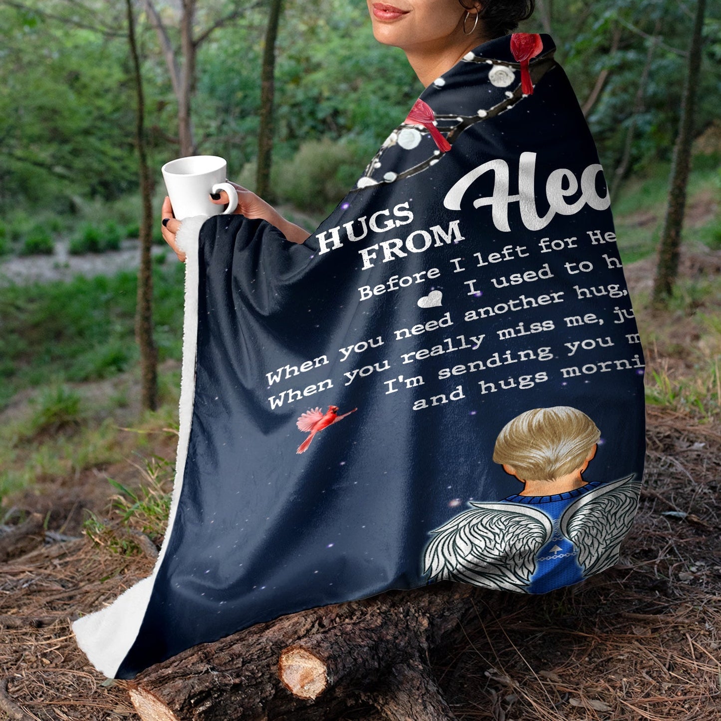 Hugs From Heaven - Personalized Memorial Blanket