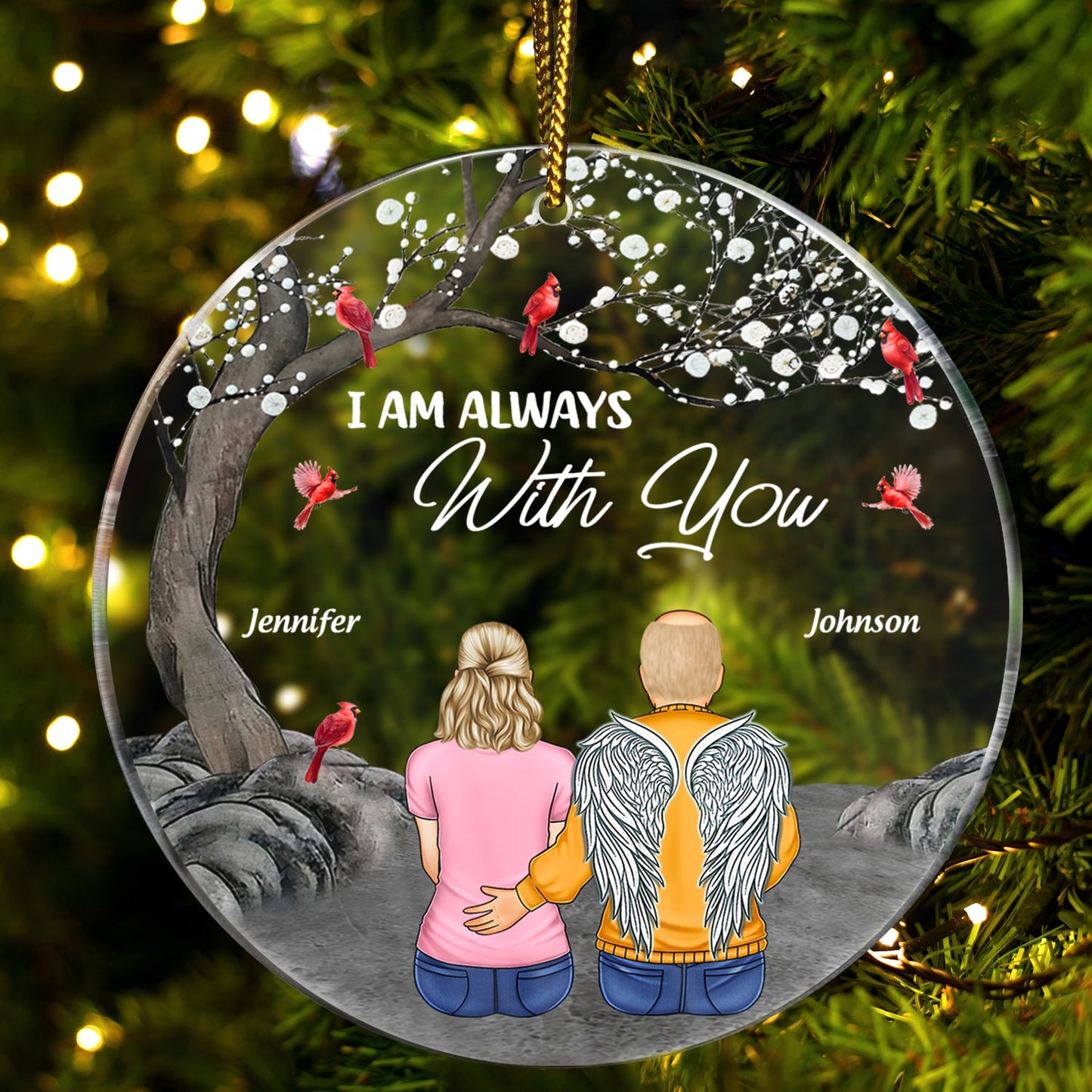 Personalized 'I Am Always With You' Memorial For Loved One Ornament for Family Sympathy