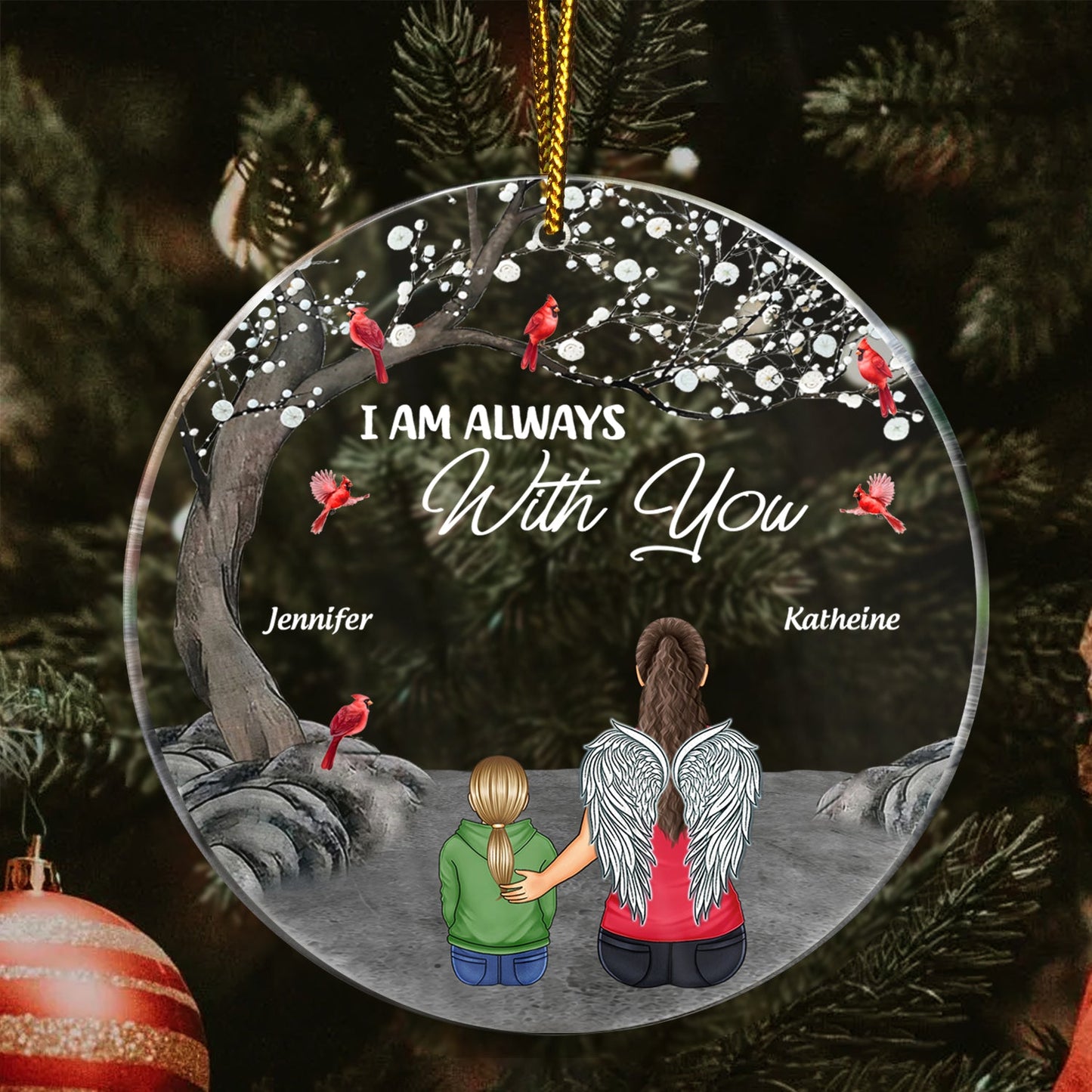 Personalized 'I Am Always With You' Memorial For Loved One Ornament for Family Sympathy