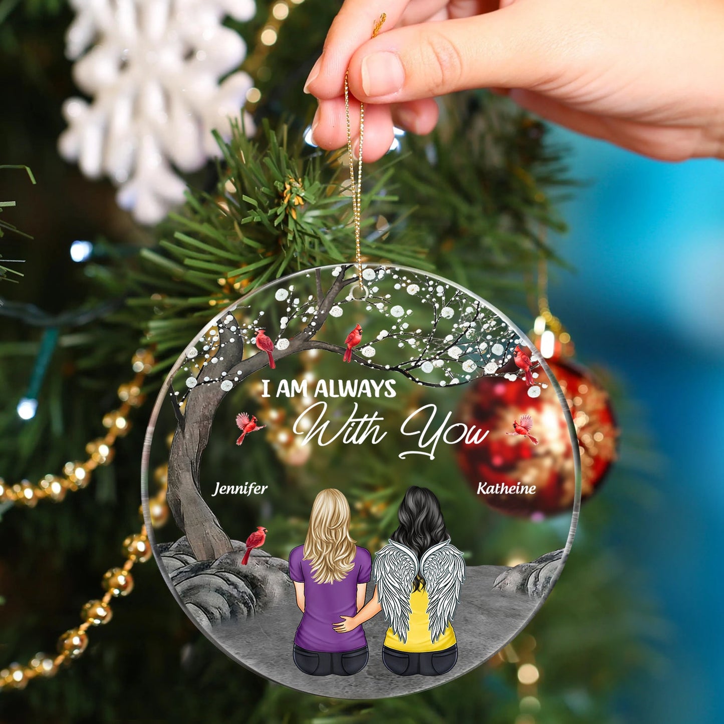 Personalized 'I Am Always With You' Memorial For Loved One Ornament for Family Sympathy