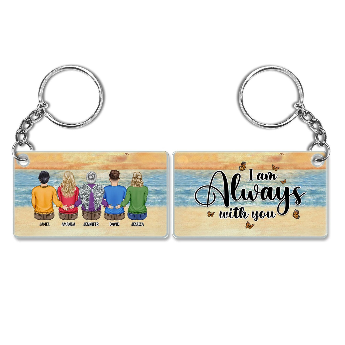 Personalized Memorial For Loved One Keychain - "Always With You" Comfort Gift for Family
