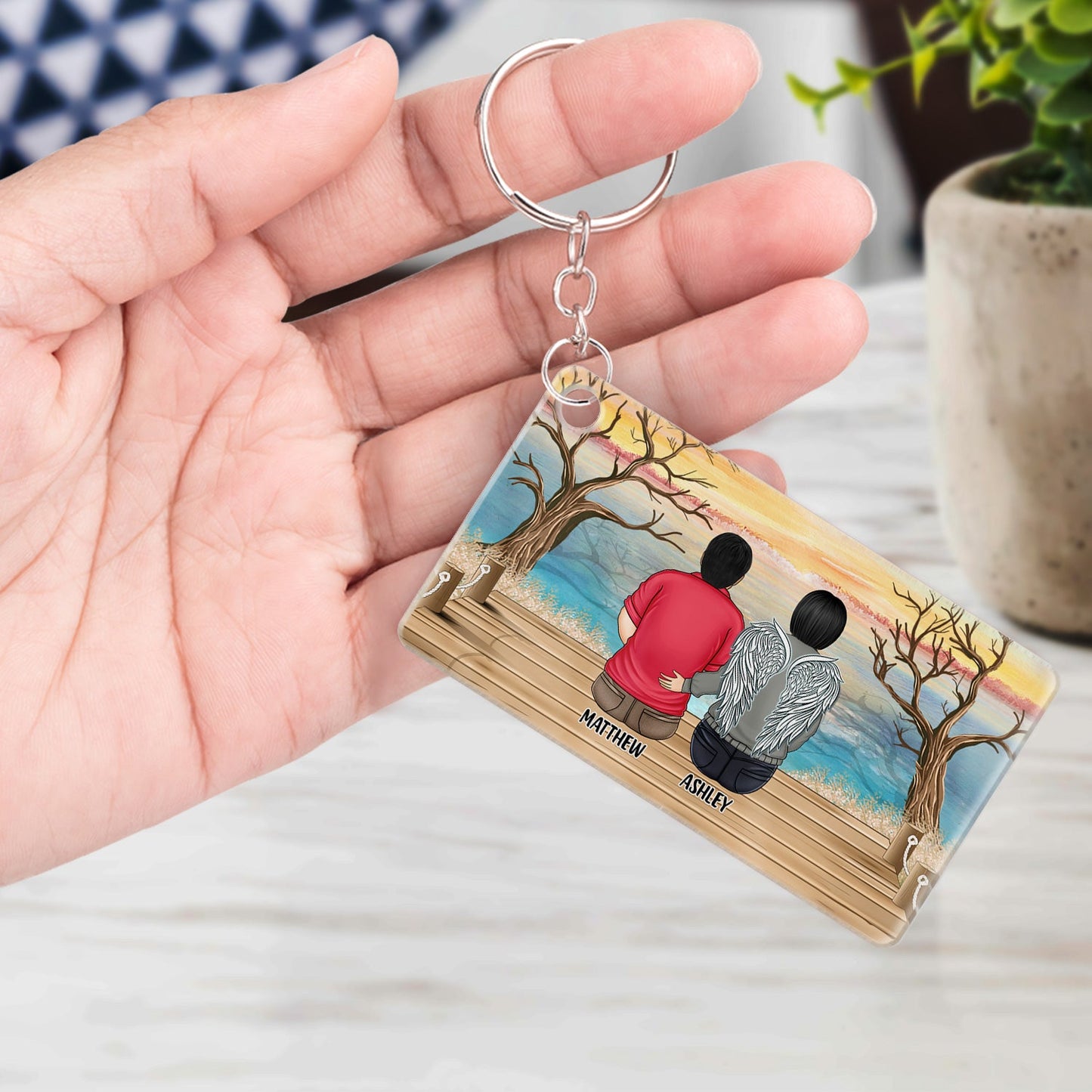 Personalized Memorial For Loved One Keychain - "Always With You" Comfort Gift for Family