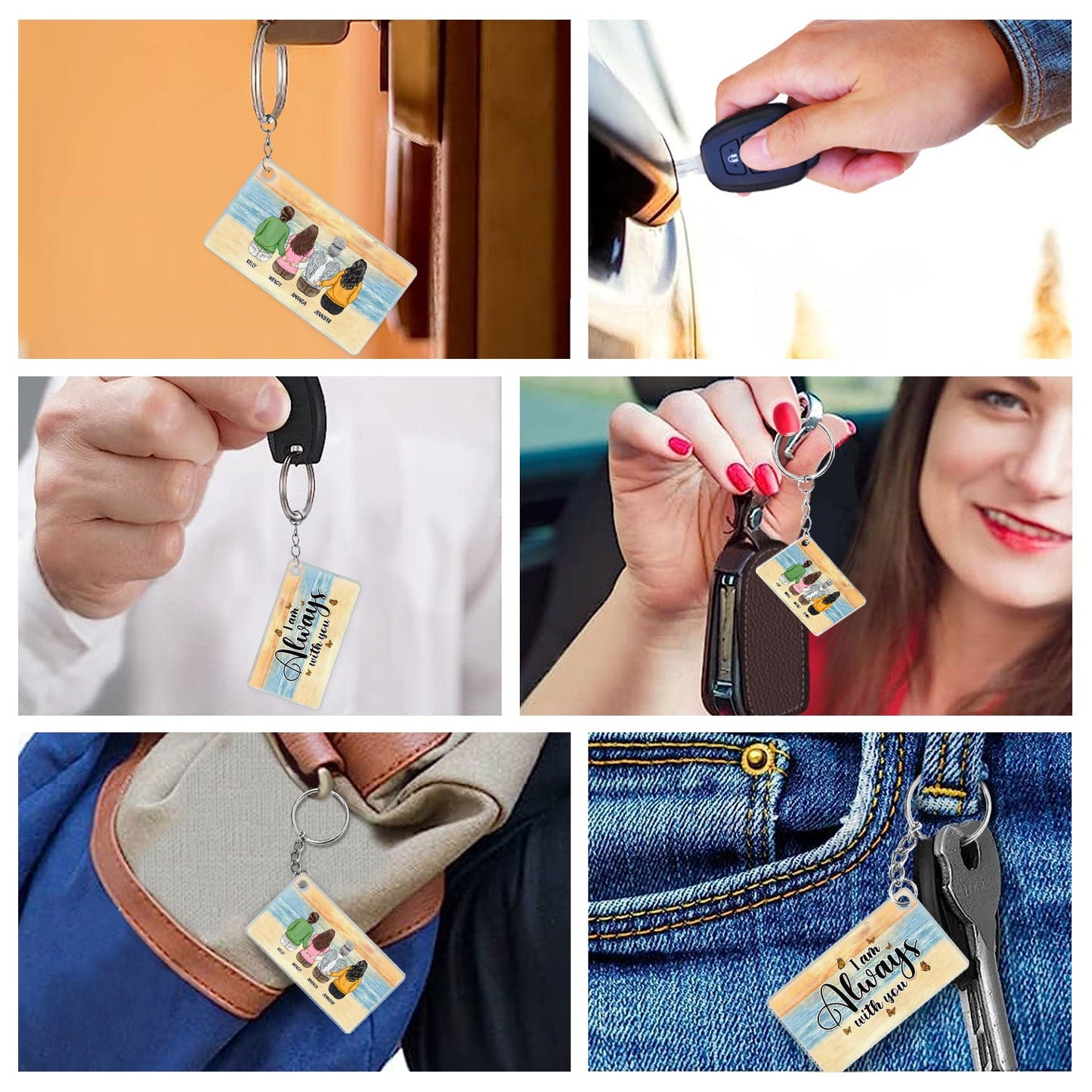 Personalized Memorial For Loved One Keychain - "Always With You" Comfort Gift for Family