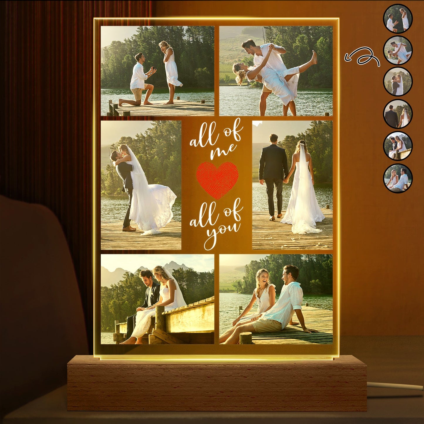 Personalized "All Of Me Love All Of You" 3D LED Light for Couples