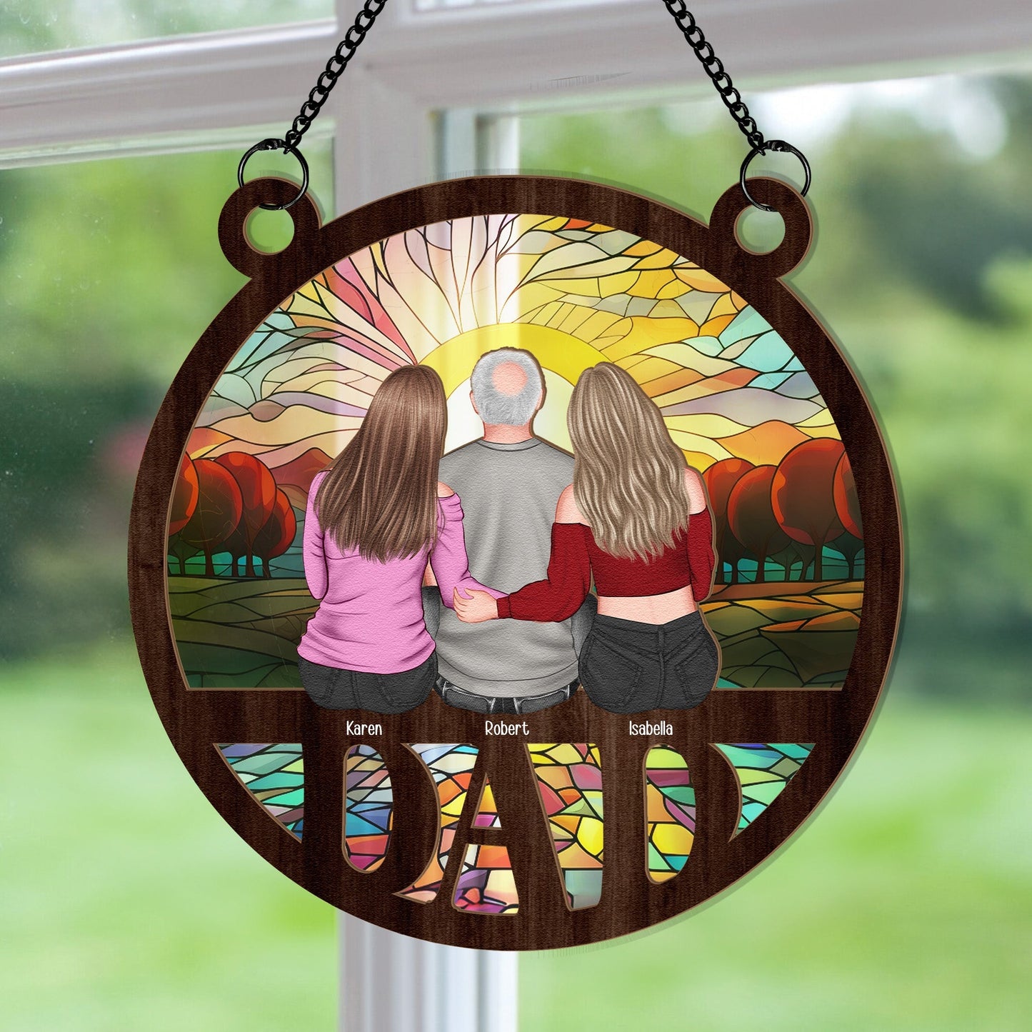 Personalized "Dad We Love You" Suncatcher - Family Window Art Gift
