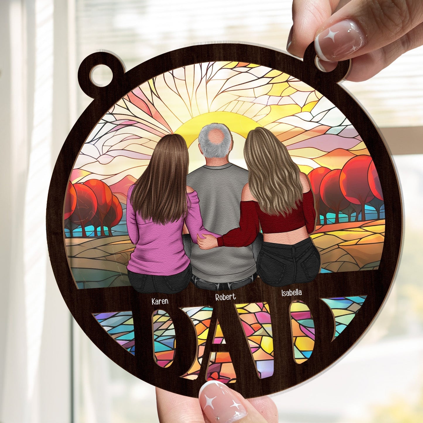 Personalized "Dad We Love You" Suncatcher - Family Window Art Gift