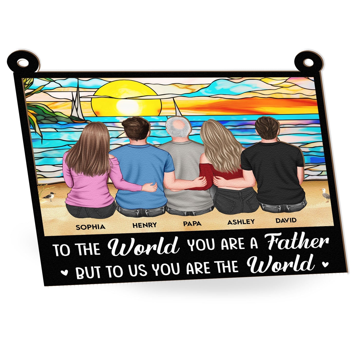 Personalized Dad Suncatcher: 'To Us, You Are The World' Family Gift